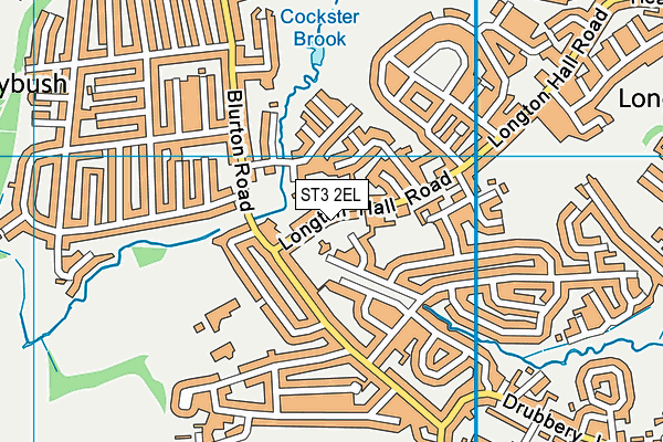 ST3 2EL map - OS VectorMap District (Ordnance Survey)