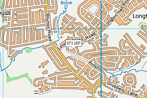 ST3 2EP map - OS VectorMap District (Ordnance Survey)