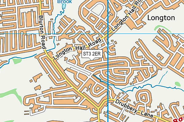 ST3 2ER map - OS VectorMap District (Ordnance Survey)