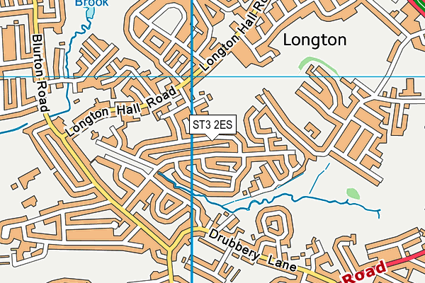 ST3 2ES map - OS VectorMap District (Ordnance Survey)