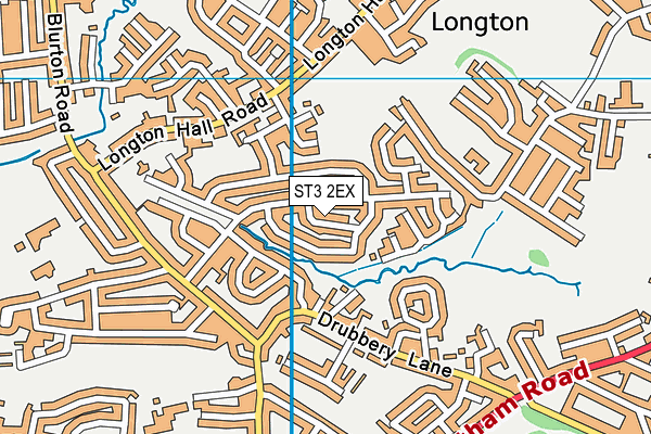 ST3 2EX map - OS VectorMap District (Ordnance Survey)