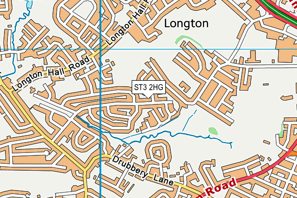 ST3 2HG map - OS VectorMap District (Ordnance Survey)