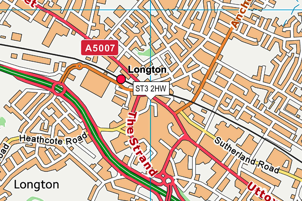 ST3 2HW map - OS VectorMap District (Ordnance Survey)