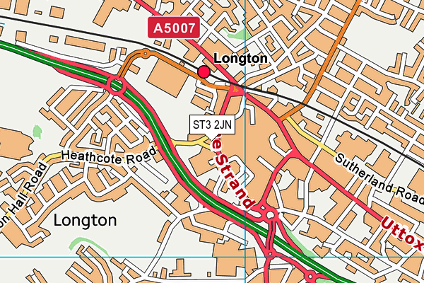 ST3 2JN map - OS VectorMap District (Ordnance Survey)