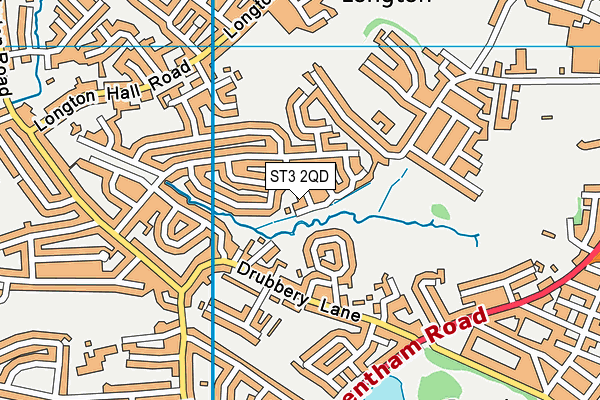 ST3 2QD map - OS VectorMap District (Ordnance Survey)