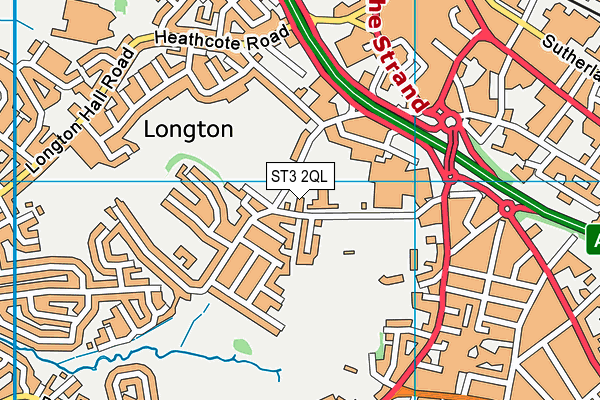 ST3 2QL map - OS VectorMap District (Ordnance Survey)