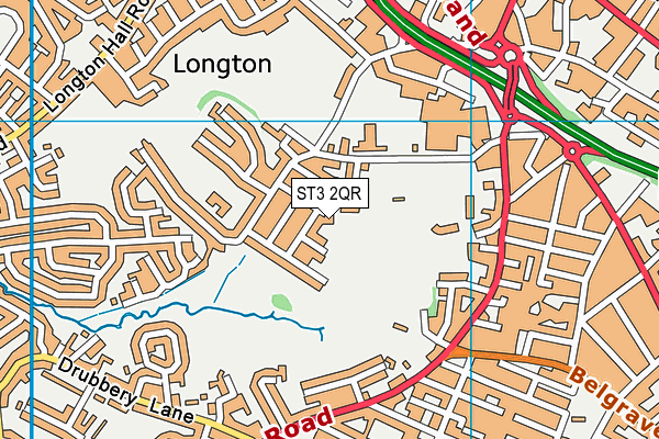 ST3 2QR map - OS VectorMap District (Ordnance Survey)