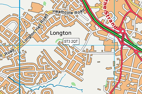 ST3 2QT map - OS VectorMap District (Ordnance Survey)