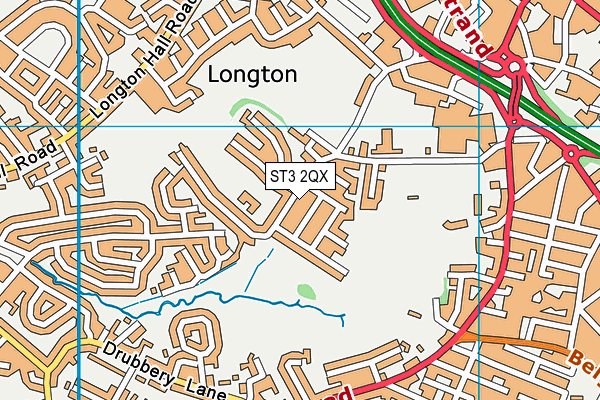 ST3 2QX map - OS VectorMap District (Ordnance Survey)