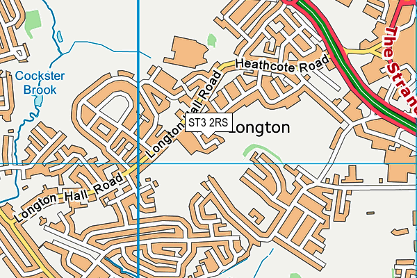 ST3 2RS map - OS VectorMap District (Ordnance Survey)