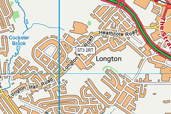 ST3 2RT map - OS VectorMap District (Ordnance Survey)