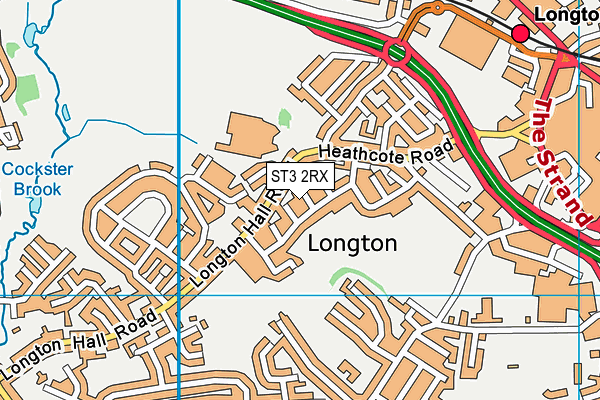 ST3 2RX map - OS VectorMap District (Ordnance Survey)