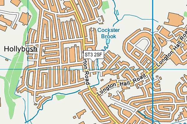 ST3 2SF map - OS VectorMap District (Ordnance Survey)