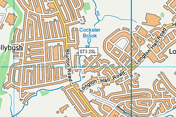 ST3 2SL map - OS VectorMap District (Ordnance Survey)