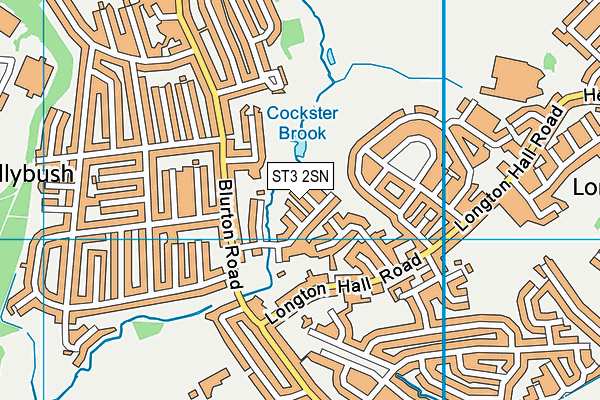 ST3 2SN map - OS VectorMap District (Ordnance Survey)