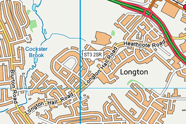 ST3 2SR map - OS VectorMap District (Ordnance Survey)