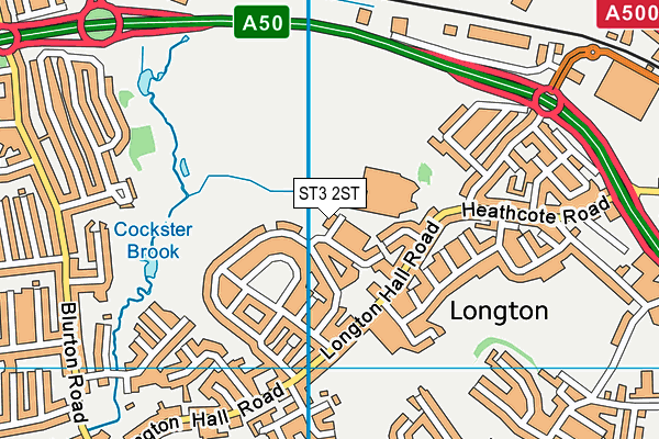 ST3 2ST map - OS VectorMap District (Ordnance Survey)