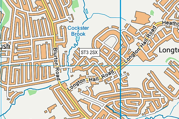 ST3 2SX map - OS VectorMap District (Ordnance Survey)