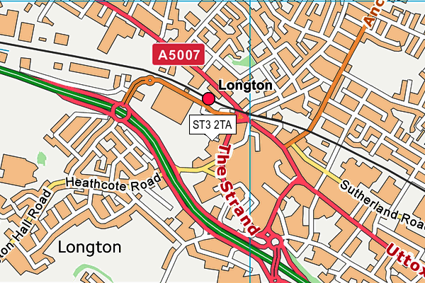 ST3 2TA map - OS VectorMap District (Ordnance Survey)