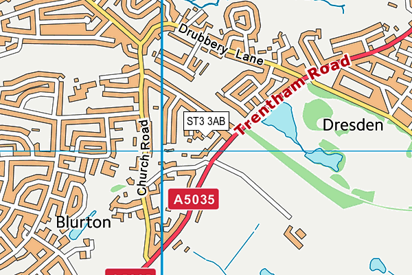 ST3 3AB map - OS VectorMap District (Ordnance Survey)