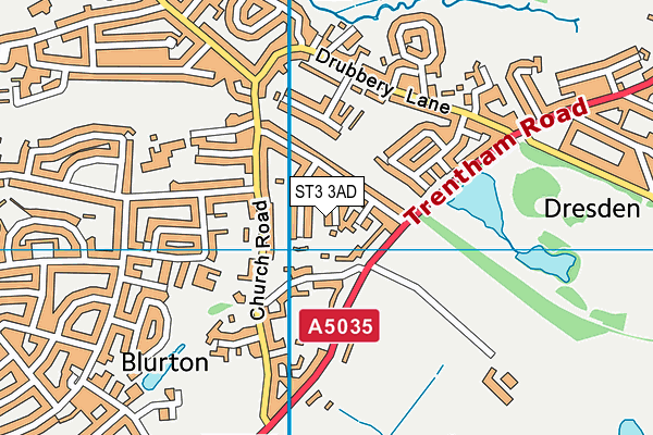 ST3 3AD map - OS VectorMap District (Ordnance Survey)