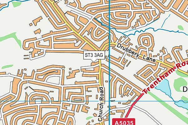 ST3 3AG map - OS VectorMap District (Ordnance Survey)