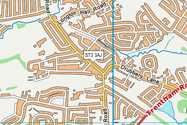 ST3 3AJ map - OS VectorMap District (Ordnance Survey)
