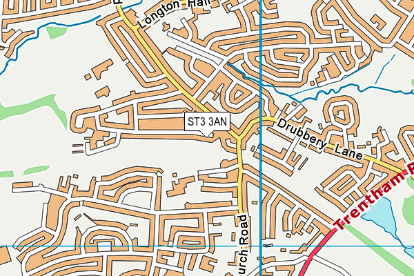 ST3 3AN map - OS VectorMap District (Ordnance Survey)