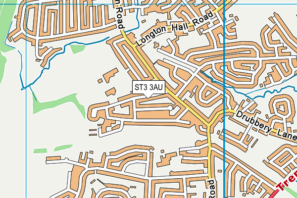 ST3 3AU map - OS VectorMap District (Ordnance Survey)