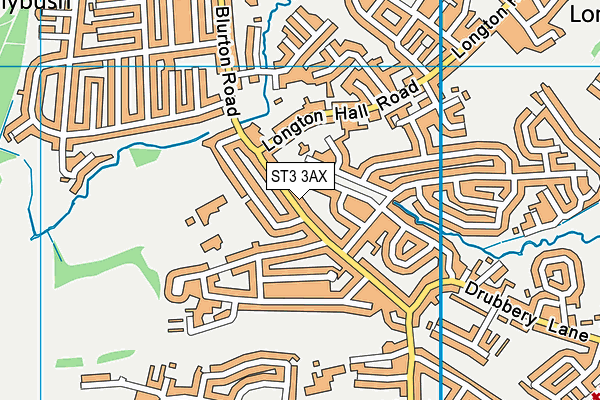 ST3 3AX map - OS VectorMap District (Ordnance Survey)