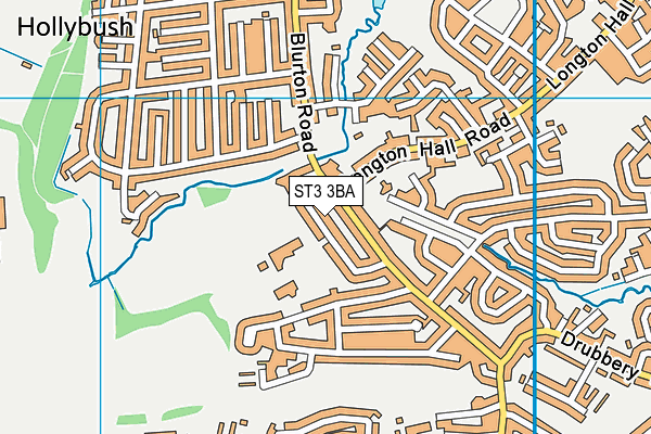 ST3 3BA map - OS VectorMap District (Ordnance Survey)