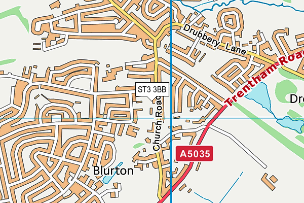 ST3 3BB map - OS VectorMap District (Ordnance Survey)