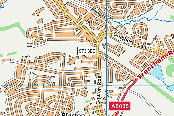ST3 3BE map - OS VectorMap District (Ordnance Survey)