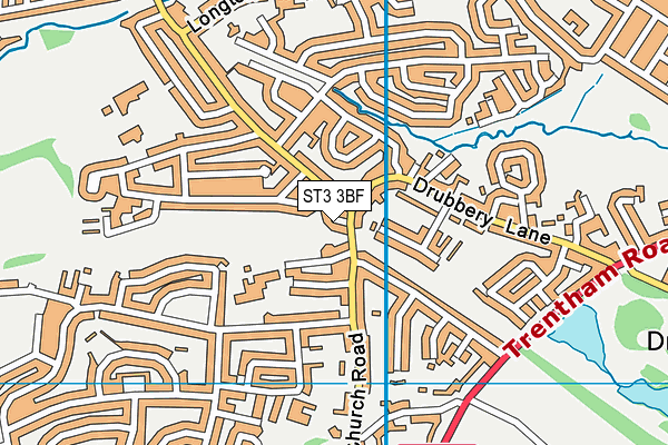 ST3 3BF map - OS VectorMap District (Ordnance Survey)