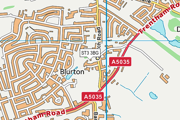 ST3 3BG map - OS VectorMap District (Ordnance Survey)