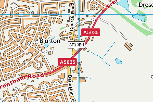 ST3 3BH map - OS VectorMap District (Ordnance Survey)
