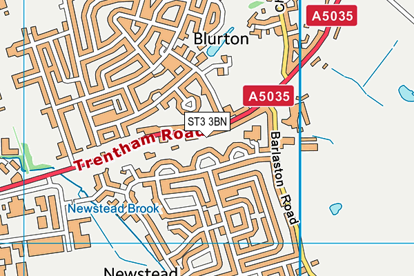 ST3 3BN map - OS VectorMap District (Ordnance Survey)