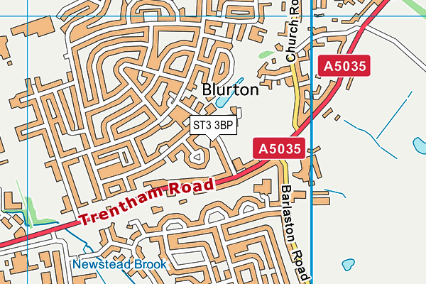 ST3 3BP map - OS VectorMap District (Ordnance Survey)