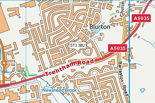 ST3 3BU map - OS VectorMap District (Ordnance Survey)