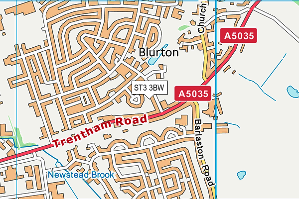 ST3 3BW map - OS VectorMap District (Ordnance Survey)