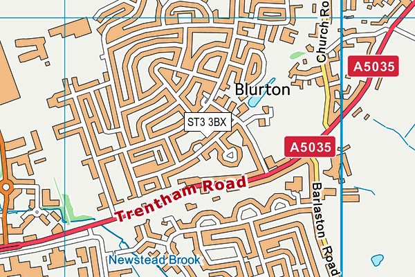 ST3 3BX map - OS VectorMap District (Ordnance Survey)