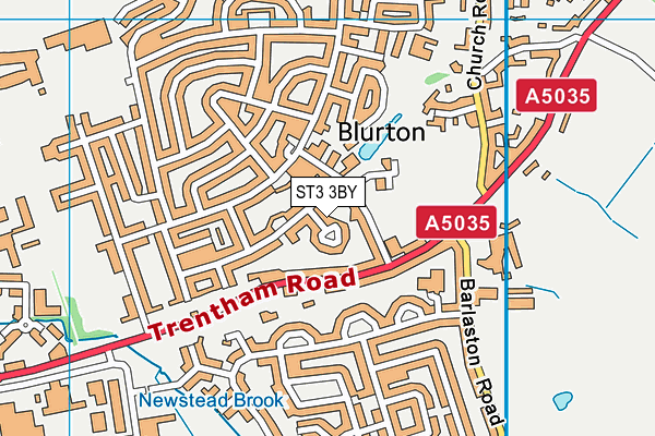 ST3 3BY map - OS VectorMap District (Ordnance Survey)