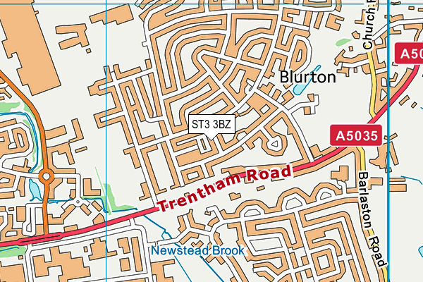 ST3 3BZ map - OS VectorMap District (Ordnance Survey)