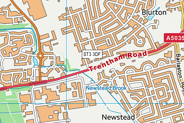 ST3 3DF map - OS VectorMap District (Ordnance Survey)