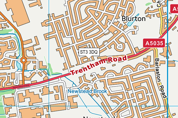 ST3 3DQ map - OS VectorMap District (Ordnance Survey)