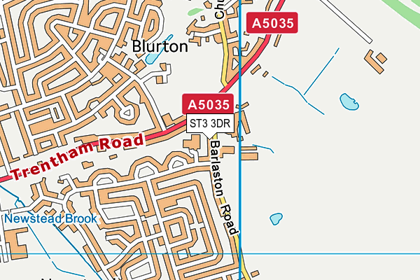 ST3 3DR map - OS VectorMap District (Ordnance Survey)