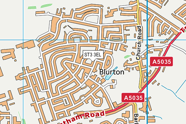 ST3 3EL map - OS VectorMap District (Ordnance Survey)