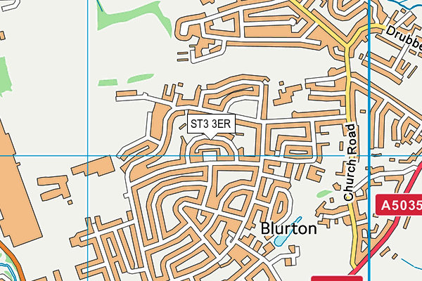 ST3 3ER map - OS VectorMap District (Ordnance Survey)