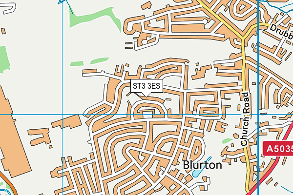 ST3 3ES map - OS VectorMap District (Ordnance Survey)