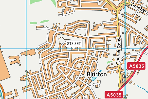 ST3 3ET map - OS VectorMap District (Ordnance Survey)